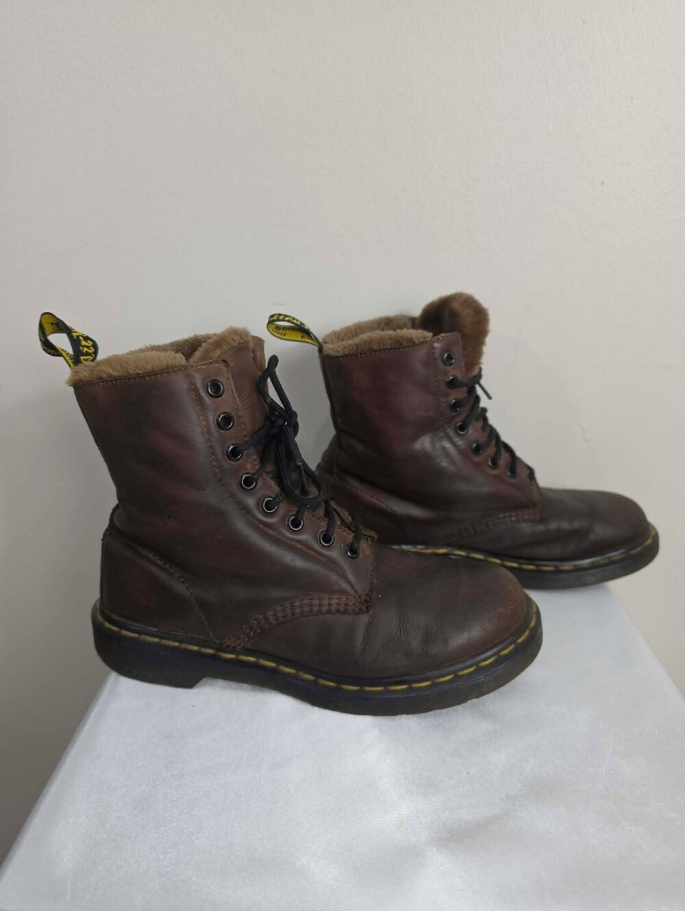 Dr. Martens 1460 Serena Women's Combat Fur Lined Boots Shoes